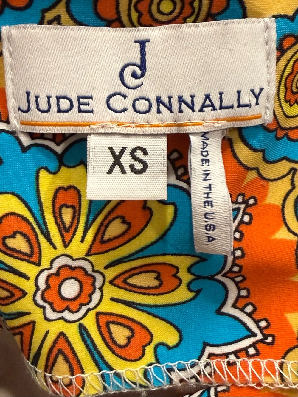 Jude Connally XS Colorful Paisley Medallion Sleeveless Shift Dress Made in USA - Picture 3 of 6